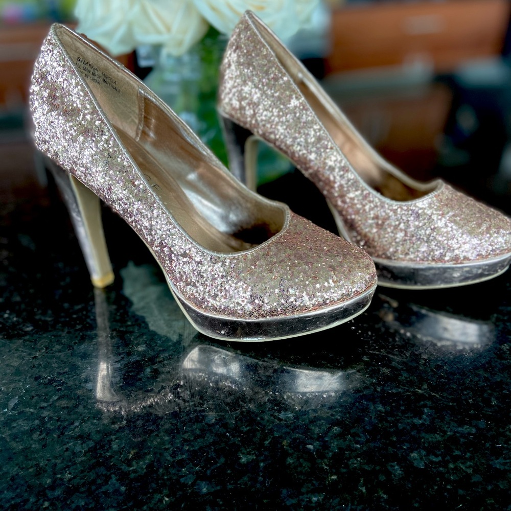 Rose Gold Sequin Pumps